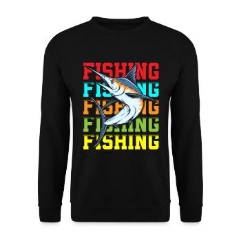 Fishermen Fishing Fishing Bait - Unisex Sweatshirt - black - Front - Alina (178cm) & Michal (187cm)