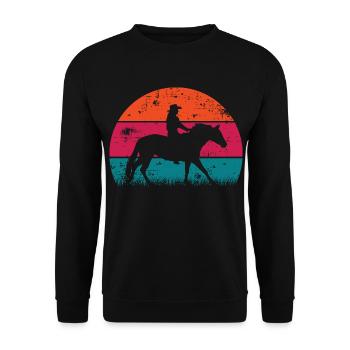 Life Is Better With Horses Design Horsing Shirt - Unisex Sweatshirt - black - Front - Alina (178cm) & Michal (187cm)