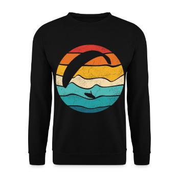 Paraglider Retro Color Vintage - Unisex Sweatshirt - black - Front - Alina (178cm) & Michal (187cm)