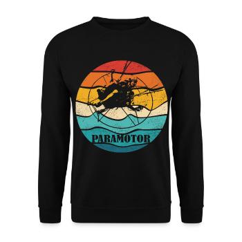 Paraglier rétro paramoteur couleur - Sweat-shirt Unisexe - noir - Devant - Alina (178cm) & Michal (187cm)