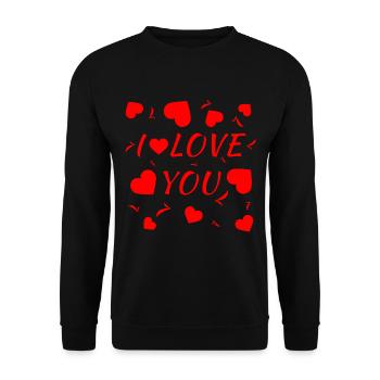 I Love You - Unisex Pullover - Schwarz - Vorne - Alina (178cm) & Michal (187cm)
