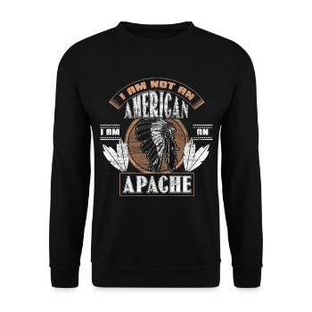 Indianer Nordamerika Cowboys Geschenkidee - Unisex Pullover - Schwarz - Vorne - Alina (178cm) & Michal (187cm)
