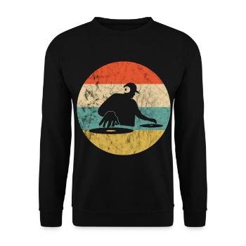 Musikproduzent Discjockey Turntable DJ Retro Vinta - Unisex Pullover - Schwarz - Vorne - Alina (178cm) & Michal (187cm)