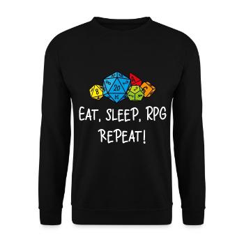Eat, sleep, RPG, repeat - Unisex Sweatshirt - black - Front - Alina (178cm) & Michal (187cm)