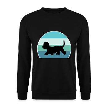 Dandie Dinmont Terrier Chien Silhouette Vintage Suns - Sweat-shirt Unisexe - noir - Devant - Alina (178cm) & Michal (187cm)