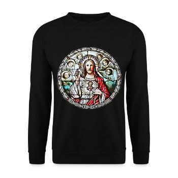 SACRÉ-CŒUR DE JÉSUS - Sweat-shirt Unisexe - noir - Devant - Alina (178cm) & Michal (187cm)