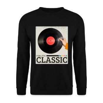 Je l’appelle un disque de musique rétro vinyle classique - Sweat-shirt Unisexe - noir - Devant - Alina (178cm) & Michal (187cm)