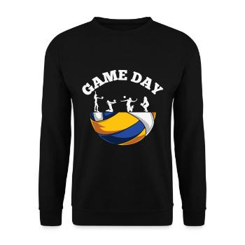 Volleyball Quote Volleyball Game Day Vibes silhoue - Unisex Sweatshirt - black - Front - Alina (178cm) & Michal (187cm)