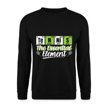 Tennis Zitat Tennis Das wesentliche Element - Unisex Pullover - Schwarz - Vorne - Alina (178cm) & Michal (187cm)