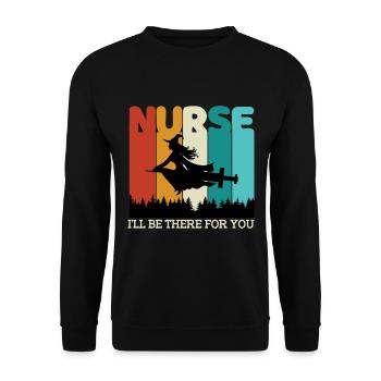 Nurse Quote Witch Nurse I Will Be There For You - Unisex Sweatshirt - black - Front - Alina (178cm) & Michal (187cm)