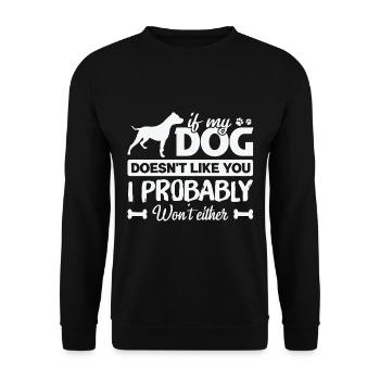 Citation de Noël pour chien si mon chien ne vous aime pas vous amuser - Sweat-shirt Unisexe - noir - Devant - Alina (178cm) & Michal (187cm)