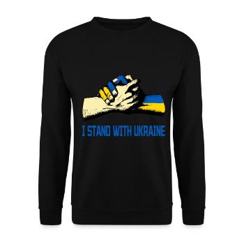 Je suis aux côtés de l’Ukraine - Sweat-shirt Unisexe - noir - Devant - Alina (178cm) & Michal (187cm)