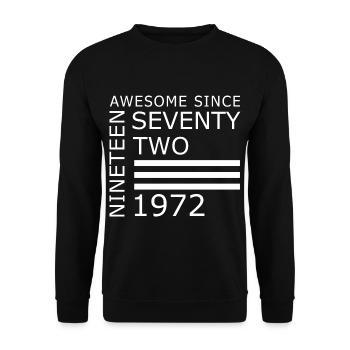 Awesome since 1972 Geburtstag Geschenk - Unisex Pullover - Schwarz - Vorne - Alina (178cm) & Michal (187cm)