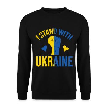 I Stand With Ukraine - Unisex Sweatshirt - black - Front - Alina (178cm) & Michal (187cm)