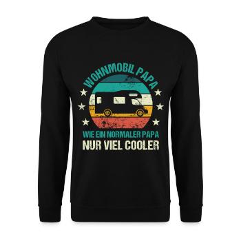 Wohnmobil Papa Camper Vater Campingplatz Vatertag - Unisex Pullover - Schwarz - Vorne - Alina (178cm) & Michal (187cm)