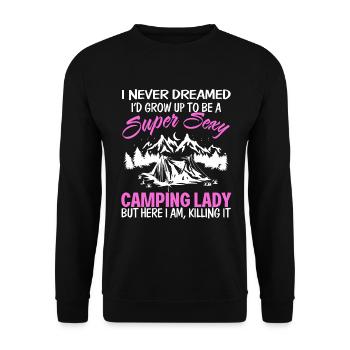 Camping Lady - Unisex Pullover - Schwarz - Vorne - Alina (178cm) & Michal (187cm)