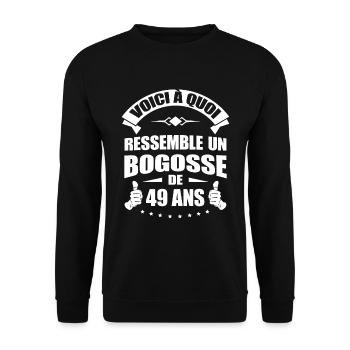 BOGOSSE DE 49 ANS - Sweat-shirt Unisexe - noir - Devant - Alina (178cm) & Michal (187cm)