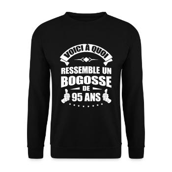 BOGOSSE DE 95 ANS - Sweat-shirt Unisexe - noir - Devant - Alina (178cm) & Michal (187cm)