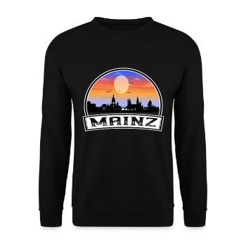 Mayence Allemagne Skyline Vintage Sunset Travel Souven - Sweat-shirt Unisexe - noir - Devant - Alina (178cm) & Michal (187cm)