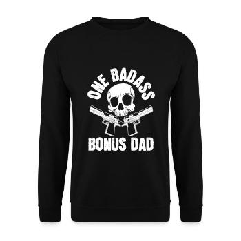 Dad Grandfather Uncles Grandpas Relative One Bad - Unisex Pullover - Schwarz - Vorne - Alina (178cm) & Michal (187cm)