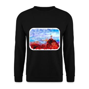 Rio de Janeiro Brésil Aquarelle Dessin - Sweat-shirt Unisexe - noir - Devant - Alina (178cm) & Michal (187cm)