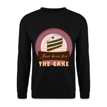 juste ici pour le gâteau - Sweat-shirt Unisexe - noir - Devant - Alina (178cm) & Michal (187cm)