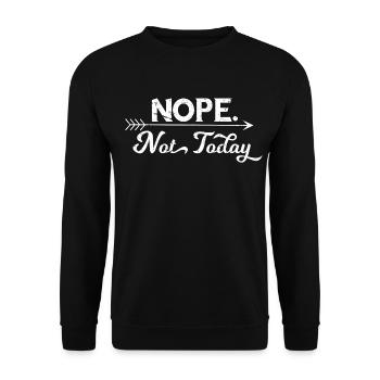 Nan. Pas aujourd'hui plein de sarcasmes design de - Sweat-shirt Unisexe - noir - Devant - Alina (178cm) & Michal (187cm)