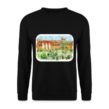 Jaipur Inde Aquarelle Esquisse Peinture Dessinée - Sweat-shirt Unisexe - noir - Devant - Alina (178cm) & Michal (187cm)