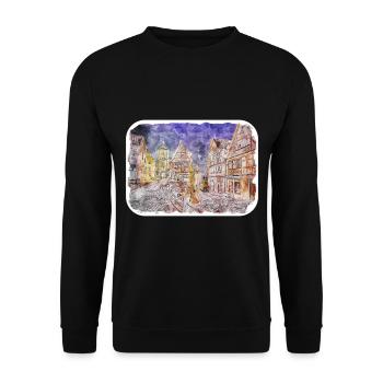 Allemagne Aquarelle Esquisse Dessinée à la main Illustration - Sweat-shirt Unisexe - noir - Devant - Alina (178cm) & Michal (187cm)