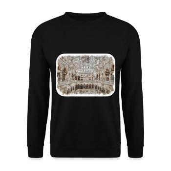 Europa Aquarellskizze Handgezeichnete Illustration - Unisex Pullover - Schwarz - Vorne - Alina (178cm) & Michal (187cm)