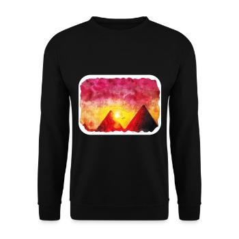 Cairo Egypt Watercolor Sketch Drawn Illustration - Unisex Sweatshirt - black - Front - Alina (178cm) & Michal (187cm)