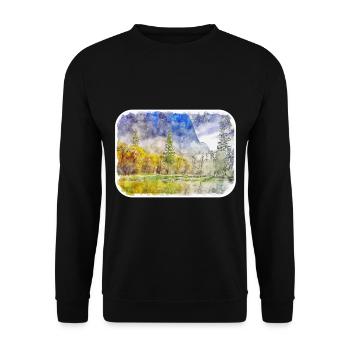 Illustration de croquis à l’aquarelle de Californie usa - Sweat-shirt Unisexe - noir - Devant - Alina (178cm) & Michal (187cm)