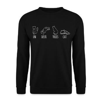 Pocket Persian Cute Feline Feral Meow Pet Animals - Unisex Pullover - Schwarz - Vorne - Alina (178cm) & Michal (187cm)