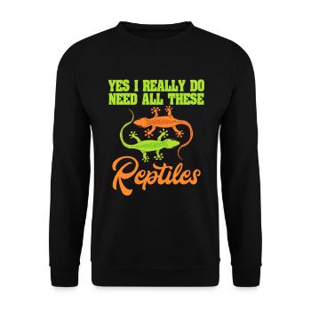 Cute Green Lizard Pet Lizard Reptile "Yes I - Unisex Pullover - Schwarz - Vorne - Alina (178cm) & Michal (187cm)
