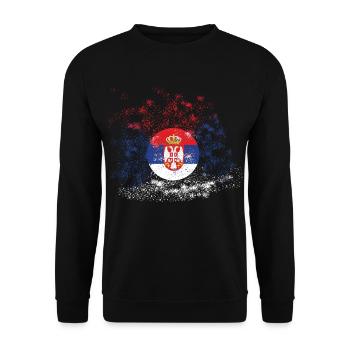 Serbie Coupe du Monde Drapeau Couleurs Épingles - Sweat-shirt Unisexe - noir - Devant - Alina (178cm) & Michal (187cm)