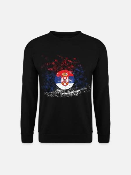 Serbien Weltmeisterschaft Fahne Farbe Pins - Unisex Pullover - Schwarz