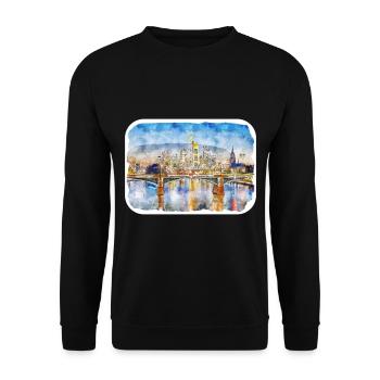 Allemagne Aquarelle Esquisse Dessinée à la main Illustration - Sweat-shirt Unisexe - noir - Devant - Alina (178cm) & Michal (187cm)