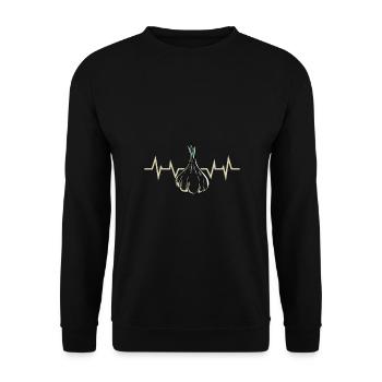 Knoblauch Pflanze - Unisex Pullover - Schwarz - Vorne - Alina (178cm) & Michal (187cm)