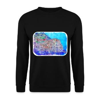 Italy Watercolor Sketch Hand Drawn Illustration - Unisex Sweatshirt - black - Front - Alina (178cm) & Michal (187cm)