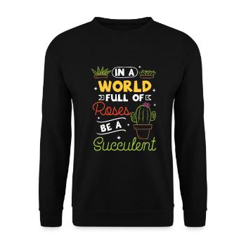 Pflanzen Plantes succulentes - Sweat-shirt Unisexe - noir - Devant - Alina (178cm) & Michal (187cm)