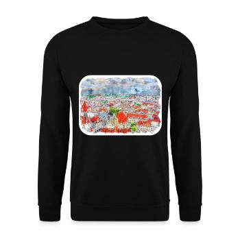 Allemagne Aquarelle Esquisse Dessinée à la main Illustration - Sweat-shirt Unisexe - noir - Devant - Alina (178cm) & Michal (187cm)