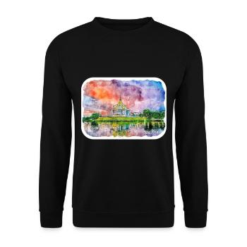 Malaisie Aquarelle Esquisse Dessinée à la Main Illustration - Sweat-shirt Unisexe - noir - Devant - Alina (178cm) & Michal (187cm)