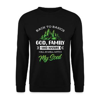 Outdoor Nature Conservation Jäger Berg - Unisex Sweatshirt - black - Front - Alina (178cm) & Michal (187cm)