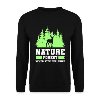 Forest Trees Wood Forest Animal - Unisex Sweatshirt - black - Front - Alina (178cm) & Michal (187cm)