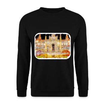 Spain Watercolor Sketch Hand Drawn Illustration - Unisex Sweatshirt - black - Front - Alina (178cm) & Michal (187cm)