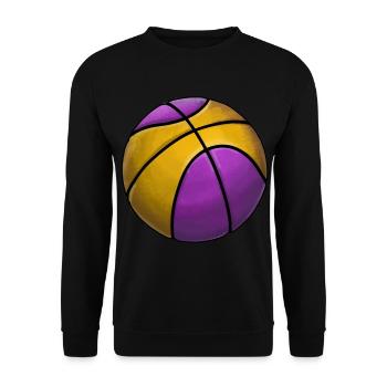 Basketball Gold Purple Ball Sticker Sport - Unisex Sweatshirt - black - Front - Alina (178cm) & Michal (187cm)