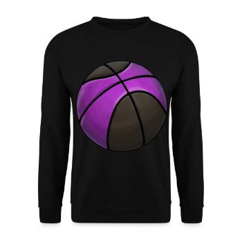 Basketball Sticker Schwarz Lila Verein Training - Unisex Pullover - Schwarz - Vorne - Alina (178cm) & Michal (187cm)
