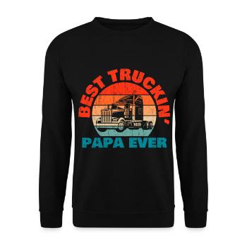 Bonne Fête des Pères Papa Travel Load Apparel - Sweat-shirt Unisexe - noir - Devant - Alina (178cm) & Michal (187cm)