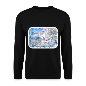 Allemagne Aquarelle Esquisse Dessinée à la main Illustration - Sweat-shirt Unisexe - noir - Devant - Alina (178cm) & Michal (187cm)