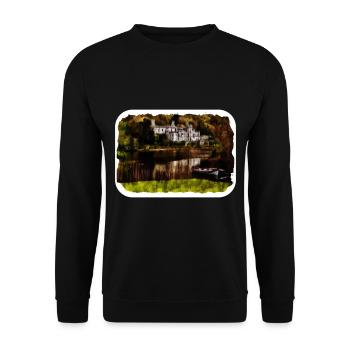 Irlande Royaume-Uni Aquarelle Esquisse Dessinée à la main Peinture - Sweat-shirt Unisexe - noir - Devant - Alina (178cm) & Michal (187cm)
